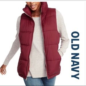 Burgundy Puff Vest